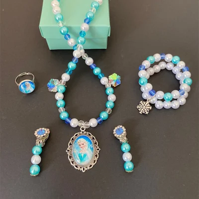 Модные ювелирные изделия, детский комплект браслетов с жемчужным ожерельем и жемчугом Диснея