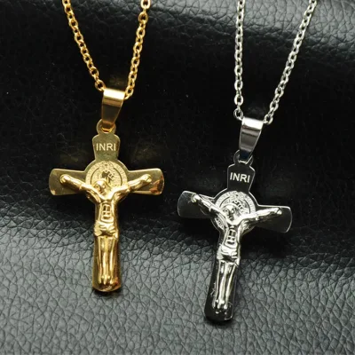 Европейские и американские мужские кресты из нержавеющей стали, кулон из титановой стали, религиозные ювелирные изделия, ожерелье, брелок для ключей