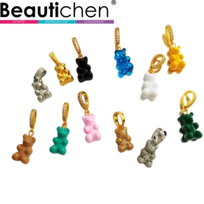 Beautichen, оптовая продажа, многослойное ожерелье из нержавеющей стали, DIY цвета, смола, мармеладный мишка, бриллиантовое ожерелье, женское ожерелье, аксессуары для изготовления ювелирных изделий